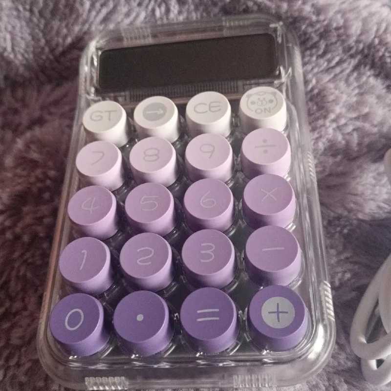 1PC Transparent Gradient Large Button Calcator Large Screen Electronic Calcator 10 Digit Student Specific Calcator H251208