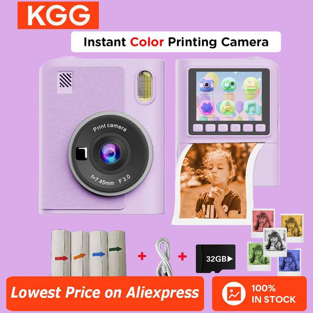 Kids Instant Print Camera Toy With Color Prints Fun Filters Mirror Effects Coloring Markers for DIY Art For Boys Girls Gift C2512084