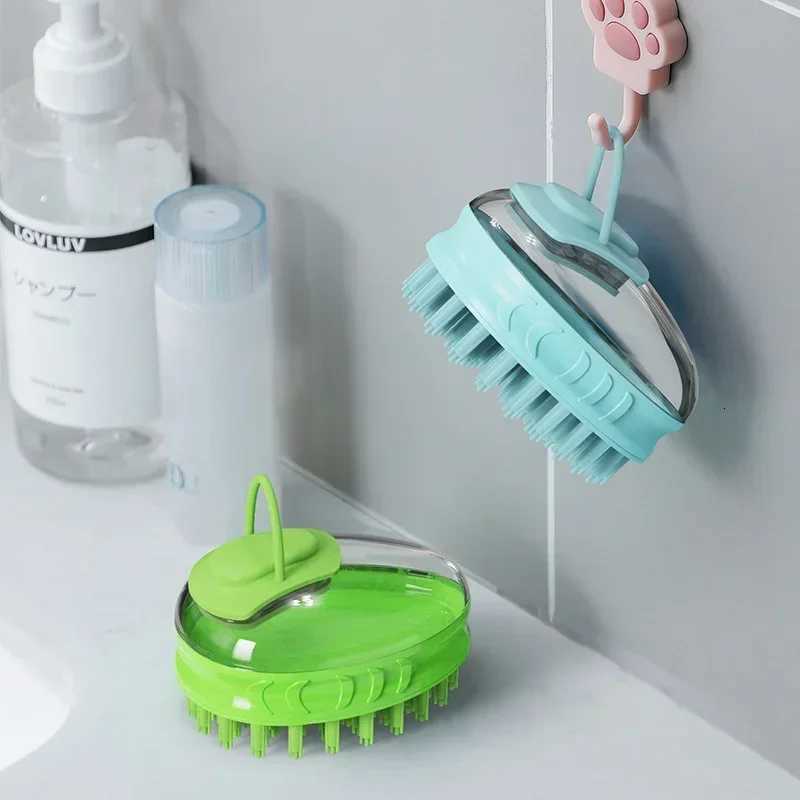 Dog Washing Massage Silicone For Bath Pet Shampoo Brush Dog Bath Brush With Soap Dispenser Dog Grooming Brush M251208 - view 5