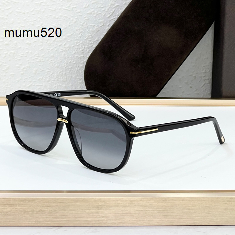 with Original Box TF Tom''ford''fordd''Sunglasses Designer Pilot Men Polarized Bruce Sunglasses Black Acetate Grey Lenses Sunglasses Outdoor Driving Leisure Vaca OT0D