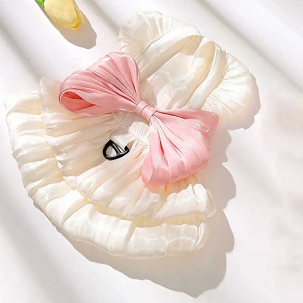 Stylish Lovely Pet Princess Skirt Washable with Bowknot Shiny Pet Clothing Polyester Breathable Cat Dresses Dress Up Accessories M251208