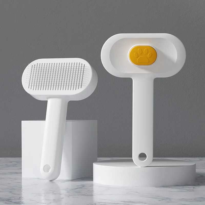 Professional Stainless Steel Pet Grooming Brush 2 in 1 Deshedding and Massage Tool for Cats and Dogs with Comfort Grip M251208 - view 6