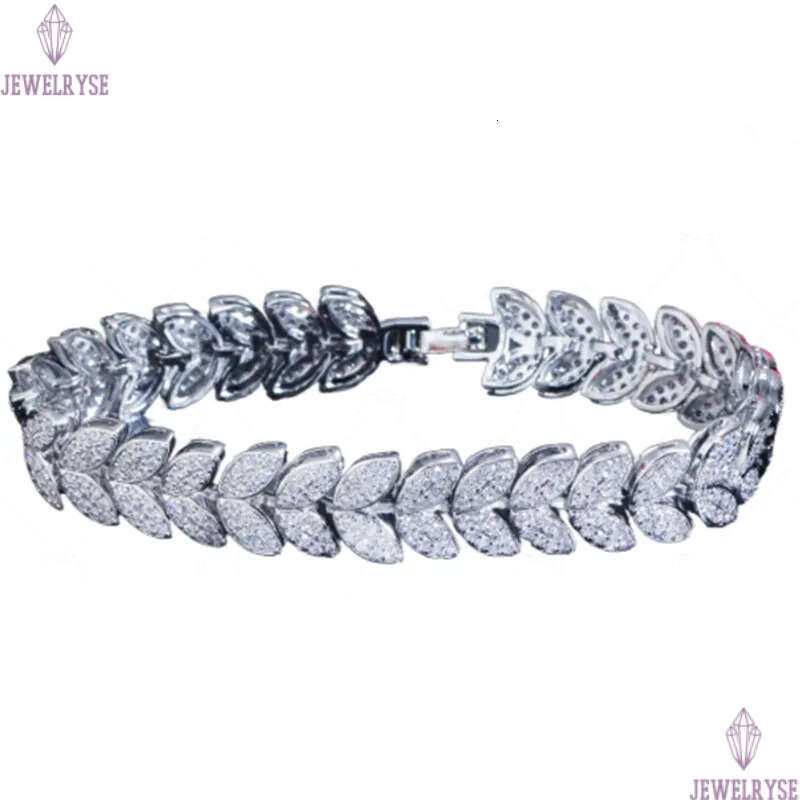charm 18k diamond leaf bracelet designer woman 18cm link chain AAA cubic zirconia love silver rose gold wedding bracelets chains jewelry womans friend