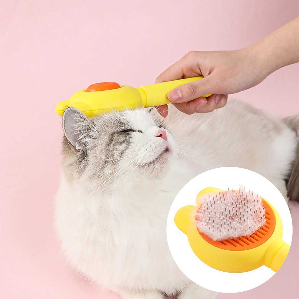Pet Hair Removal Cleaning Brushing Comb One Click Cat Comb Massage Pet Beauty Cat Dog Floating Hair Massage Pet Comb M251208 - view 4