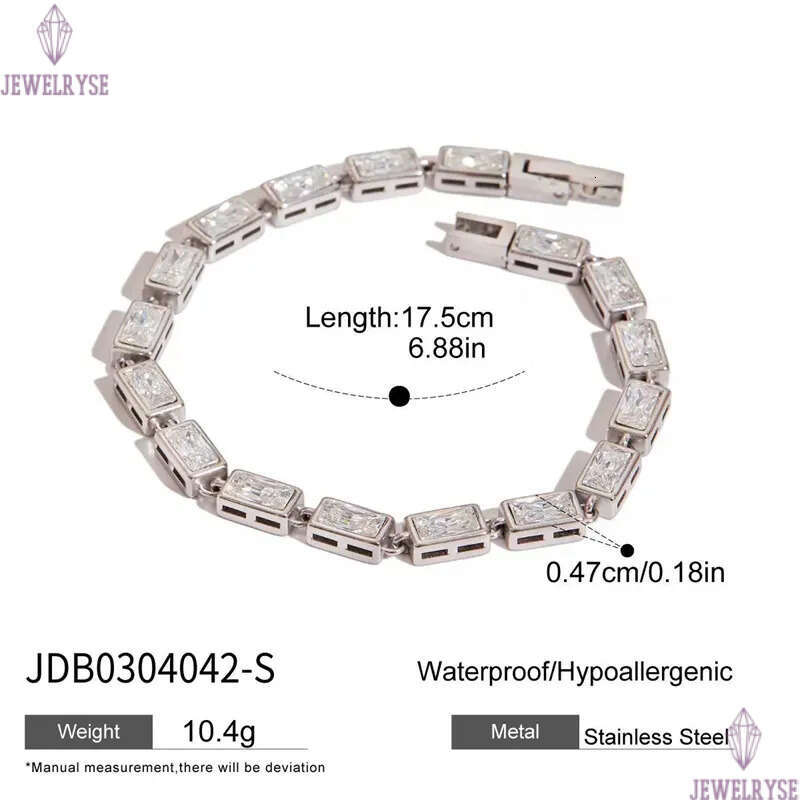 charm gold square heart tennis bracelet designer for woman stainless steel chain love white AAA zirconia diamond bracelets womens jewelry friend birth