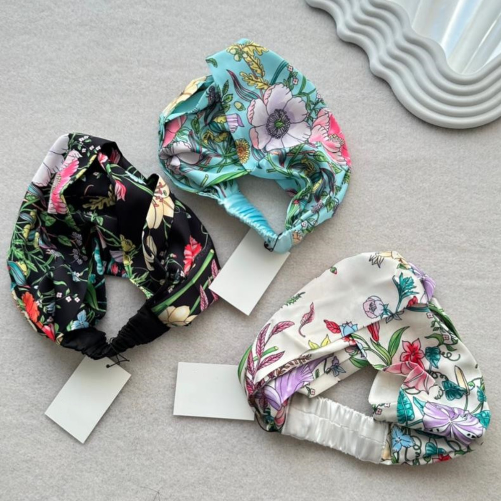 Headbands Designer Silk Headbands Fashion New Girls Women Flower Floral Elastic Turban Hair bands Scarf Headwrap Hair Accessories Gifts FREE Shipping AA