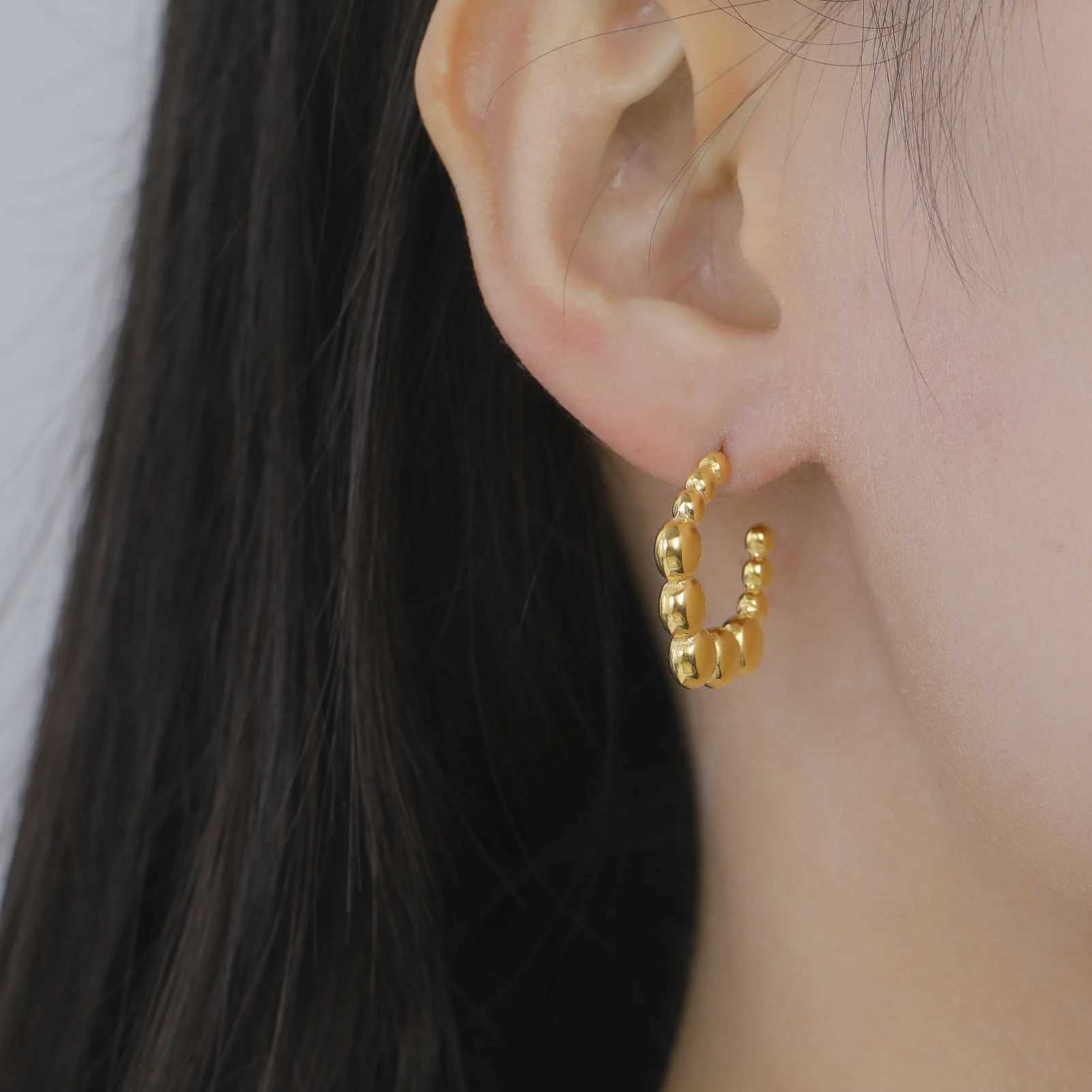 Cazador Geometric Beads Womens Earrings Gold Color Trendy Waterproof Earrings Stainless Steel Jewelry 2025 Party Wedding Gifts J251208