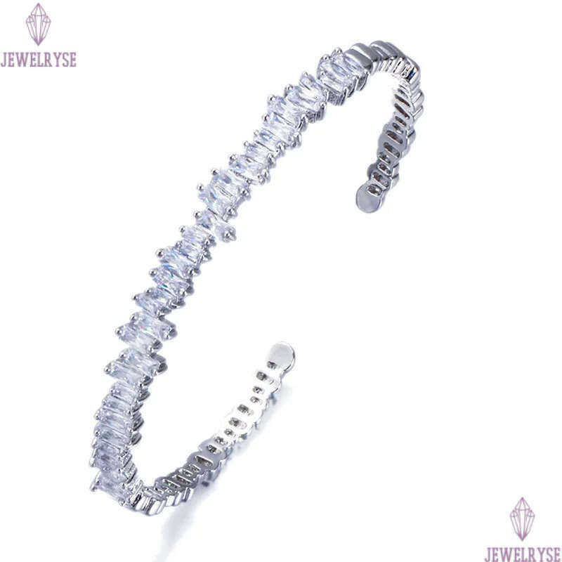 Cubic Zirconia Cuff designer Opening Adjustable bracelet Luxury Fashion Copper Rose Gold Silver Irregularity Bracelets jewelry For Women Friend Gift