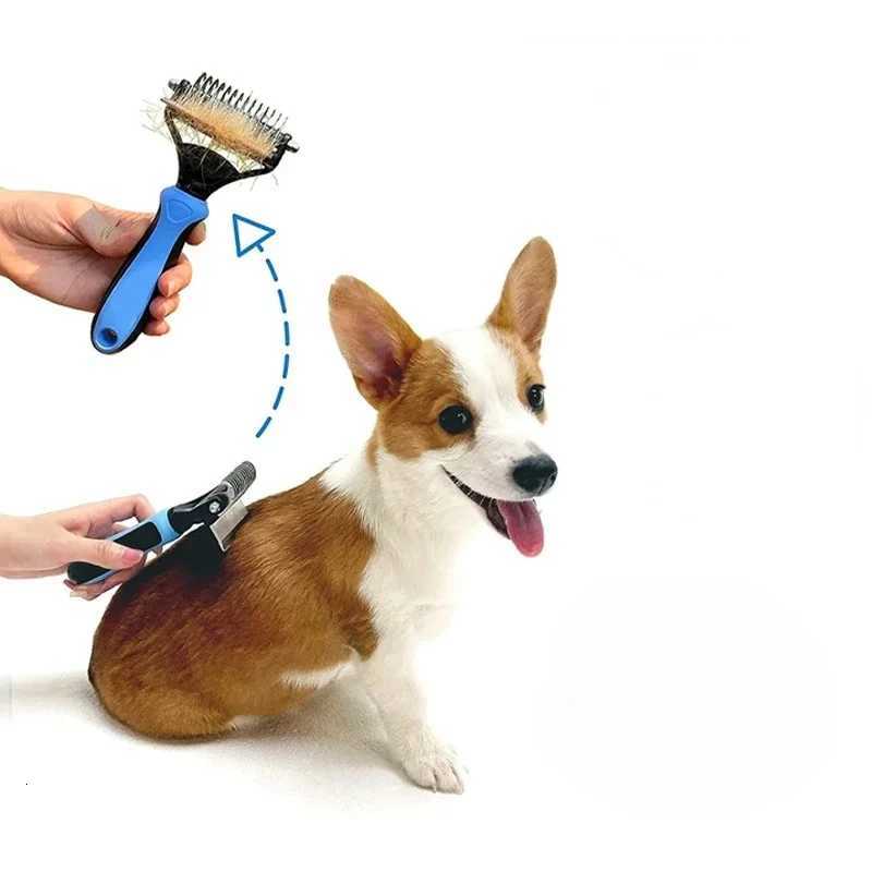 Pet Grooming Comb Cat Grooming Knot Opener Fine Toothed Hair Brush Dog Hair Removal Comb M251208 - view 4