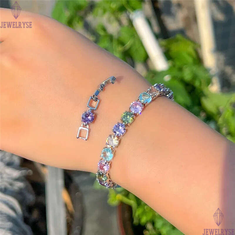 fashion diamond tennis bracelet designer for woman party colorful AAA cubic zirconia copper love silver womens bracelets luxury jewelry friend gift