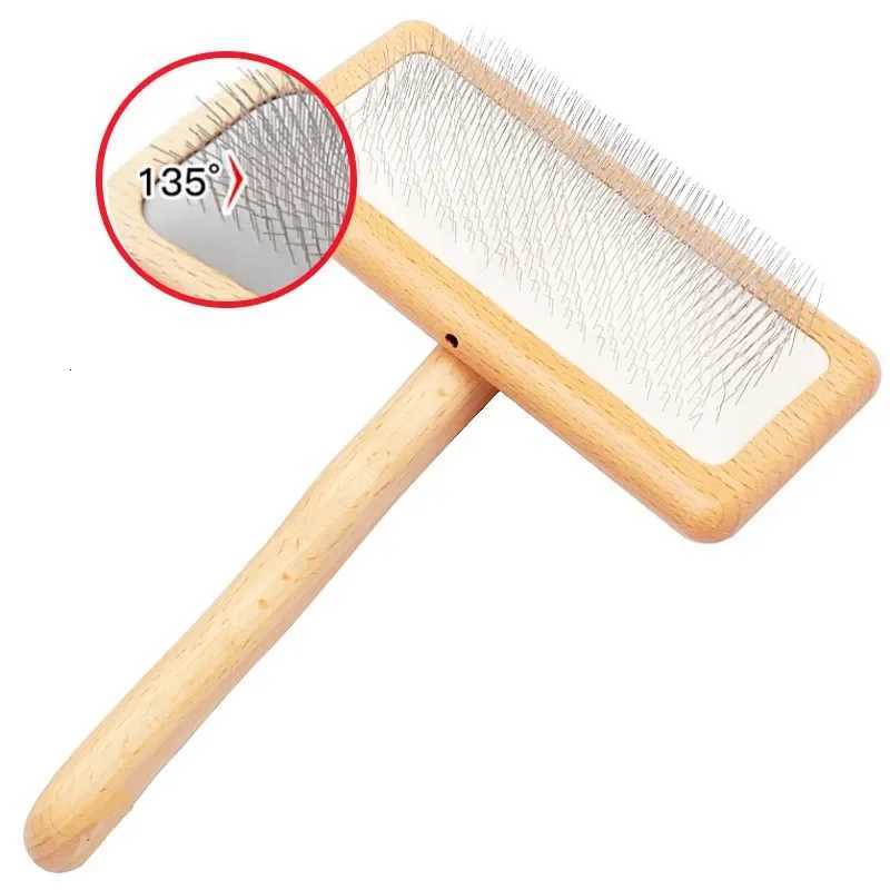 Dog Brush Wooden Dogs Comb Dog Grooming Brush Cat Hair Knot Combs Comfortable Handle Dogs Comb Pet Accessories M251208