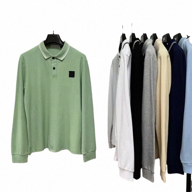 designer Mens Polo Shirt Luxury Stone Mens Long Sleeved Shirt Fashion Brand Mens Summer T-shirt M-3XL Casual Autumn Tee Shirts Tops