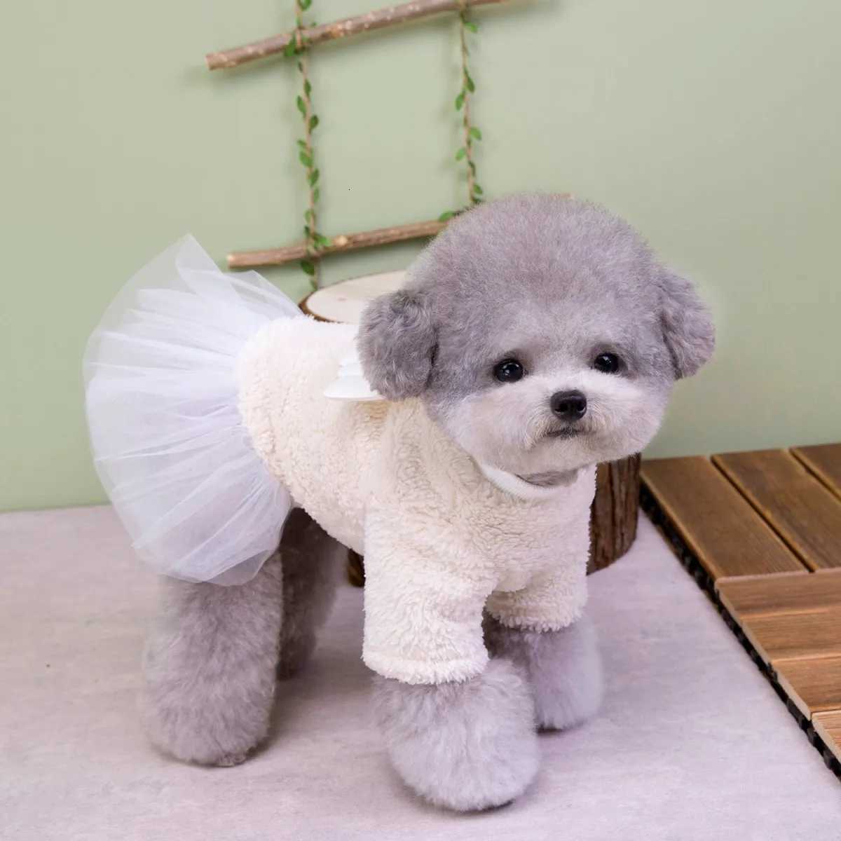 Angel Pet Dog Cats Dress Winter Dog Cat Yorkshire Chihuahua Warm Skirt Pet Costume for Small Medium Dogs M251208
