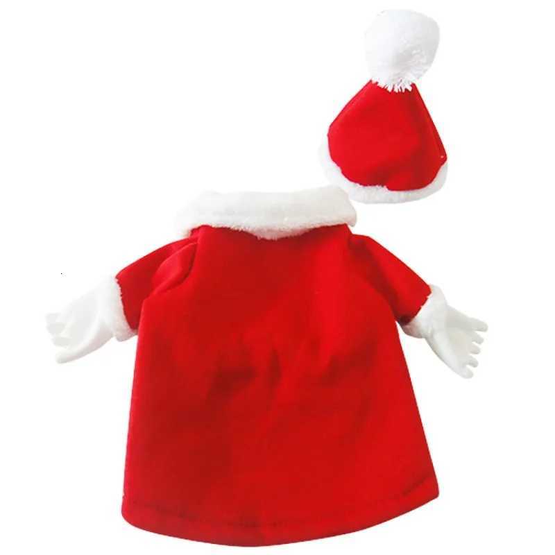 Christmas Pet Costume with Hat 3D Fleece Plush Outfit for Cats Small Dogs Warm Party Wear Reusable Pet Decoration Supplies M251208