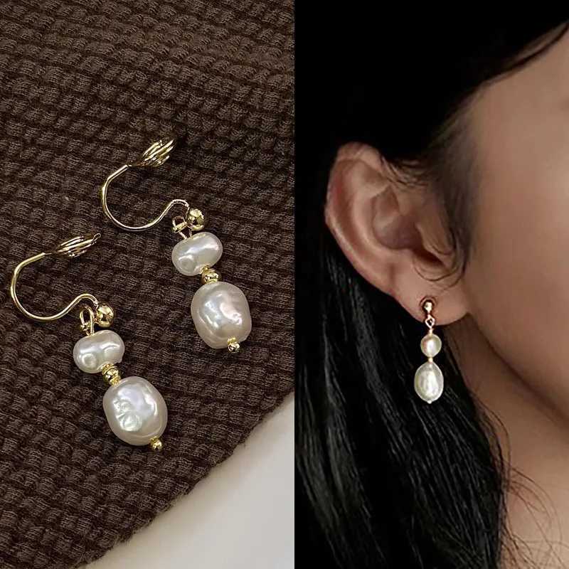 Irregular Baroque Pearl Drop Ear Clip For Women Wedding Birthday Party Temperament Jewelry Gifts for Mom Girls J251208
