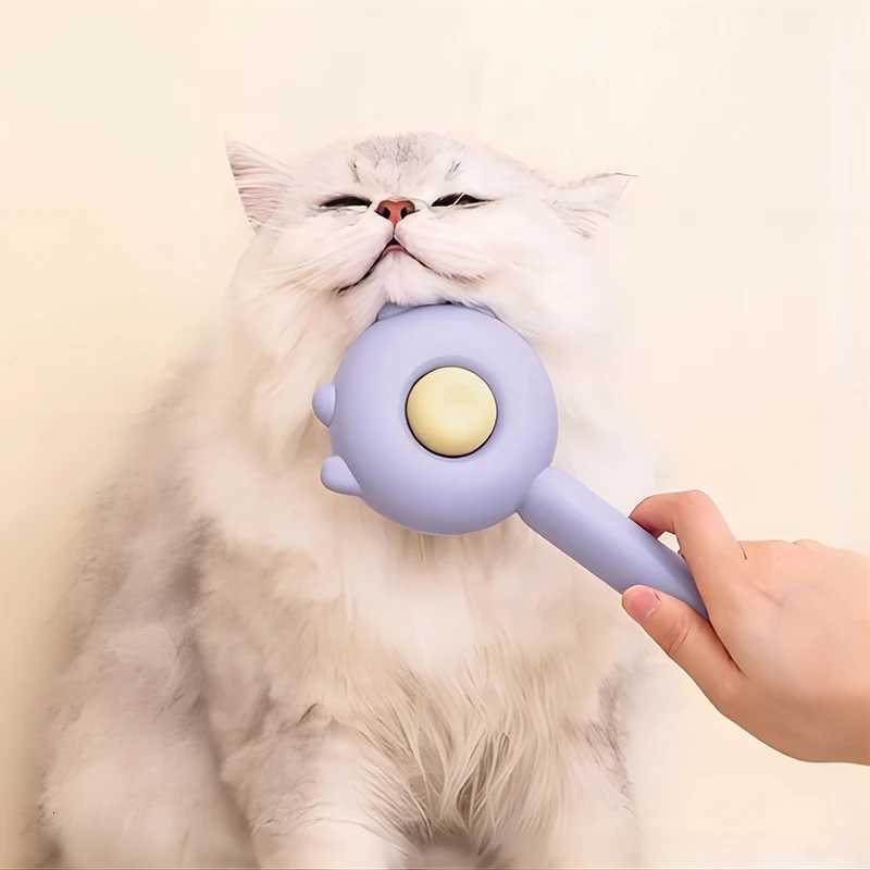 Three Colors Pet Comb One-Key Hair Removal Cleaning Brush Magic Massage Grooming The Cat Hair Brush Is Easy To Carry And Clean M251208 - view 3