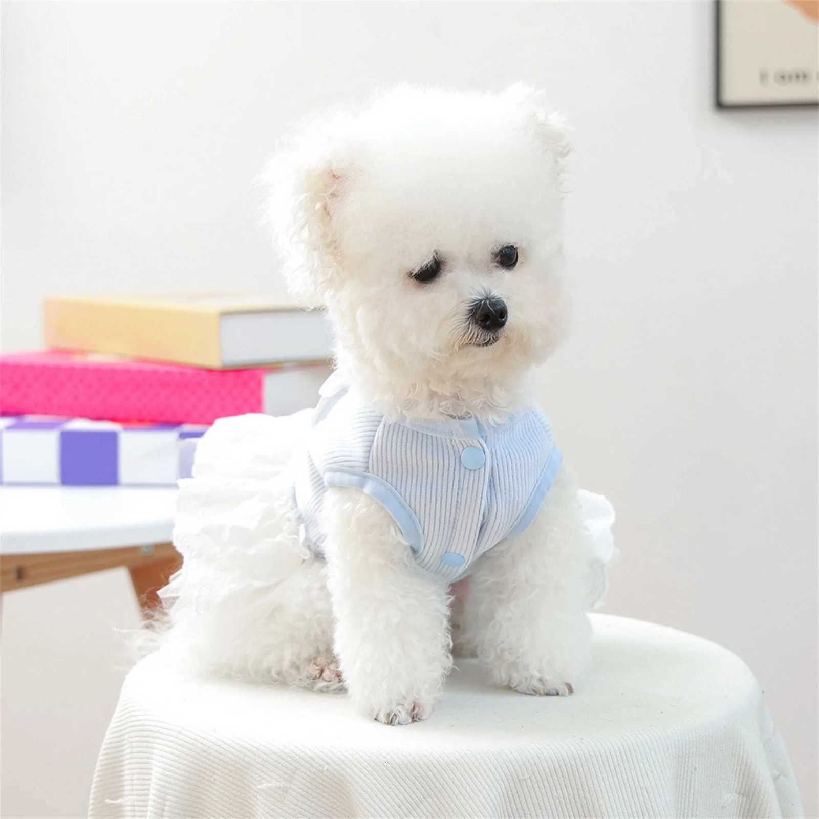 Dog Princess Dress with Bow Puppy Girl Tulle Dress Pet Clothes for Small Dogs Cats M251208