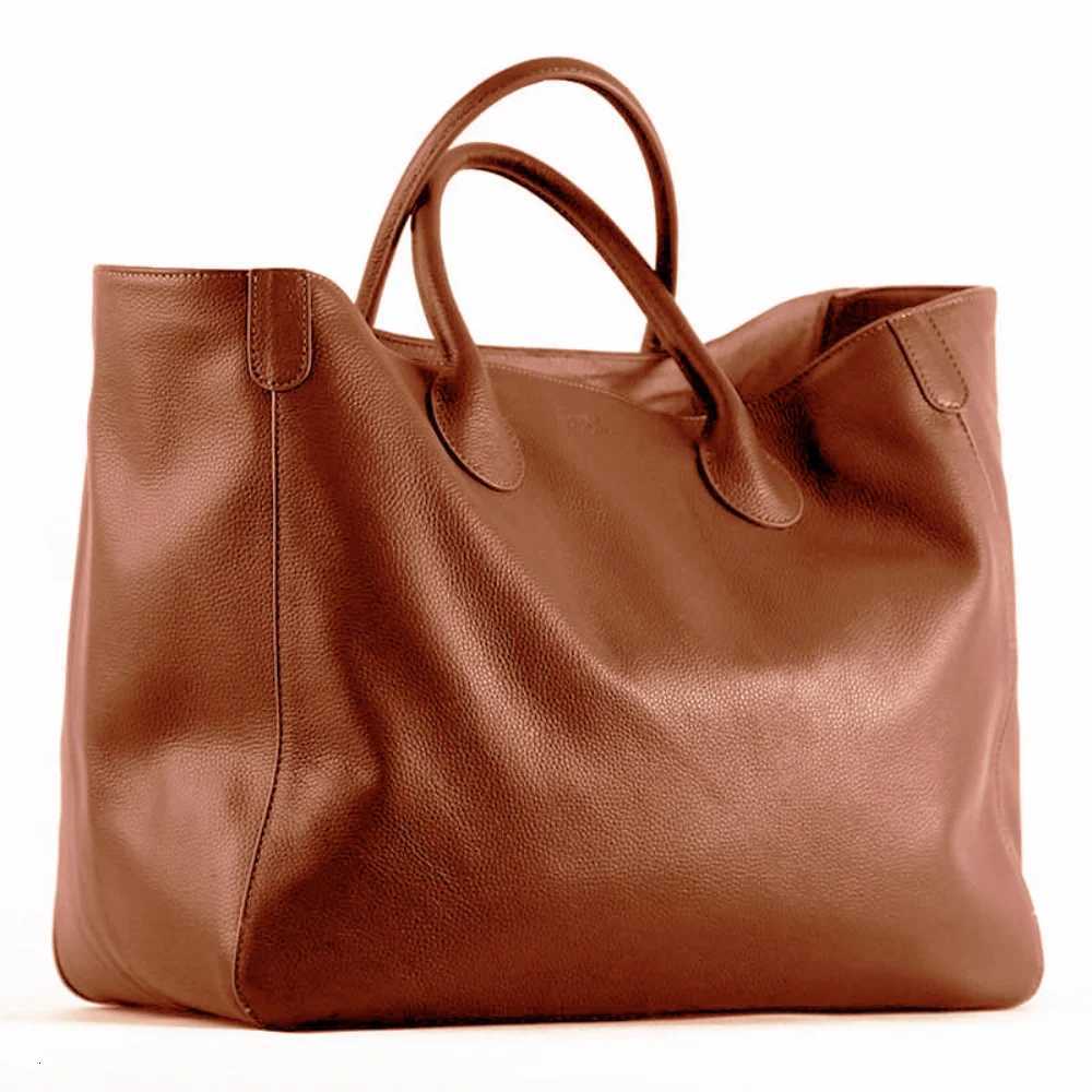 MS Oversized 41cm Big Women Tote Bag 100 Natural Leather Top Cow Hide Leather Handbag Luxury Lady Travel Bag Daily 2023 New C251208