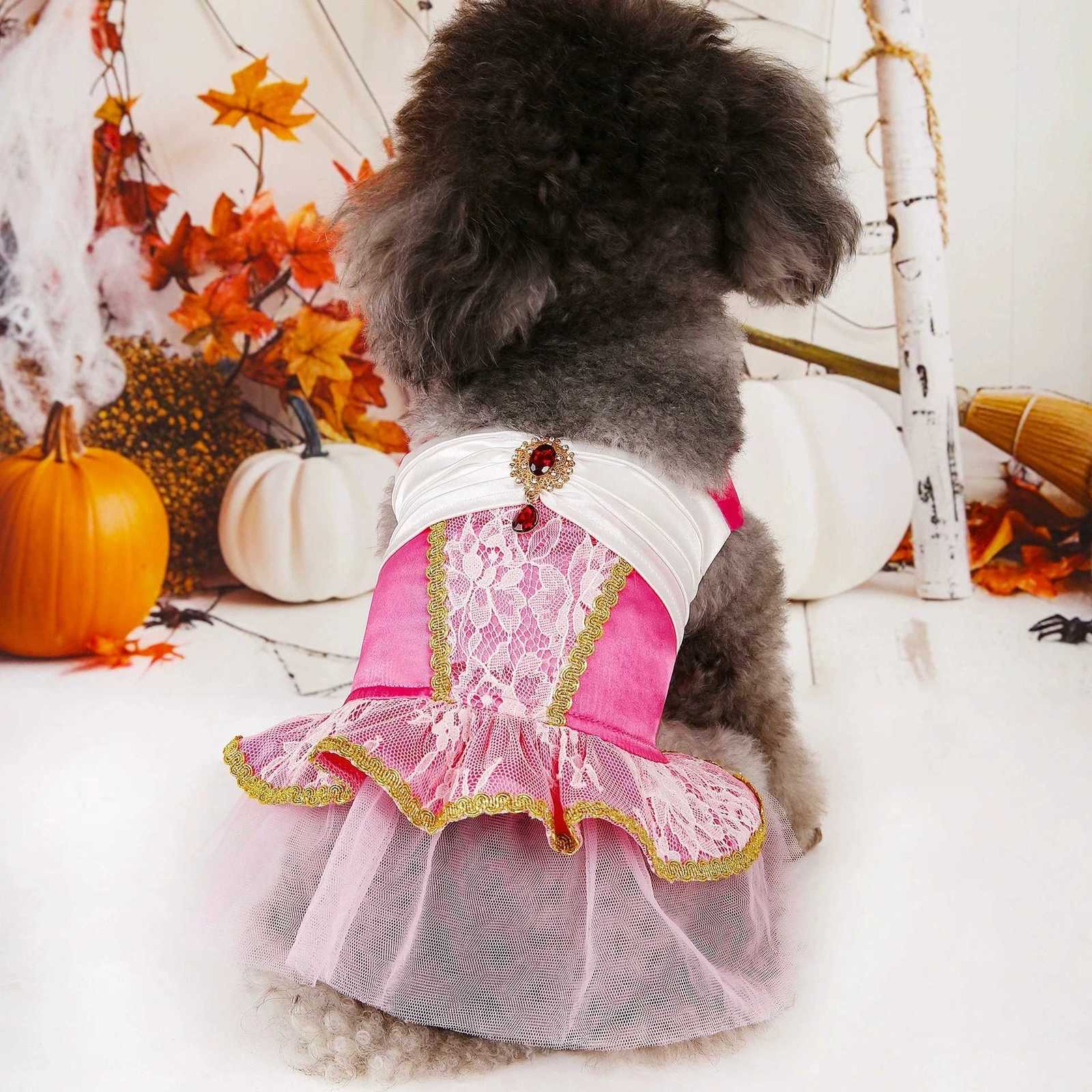 pet dog Halloween Christmas Eve Love Princess Dress Sleeping Beauty Puppy Cat Mesh Dress Pet Clothing Accessories M251208