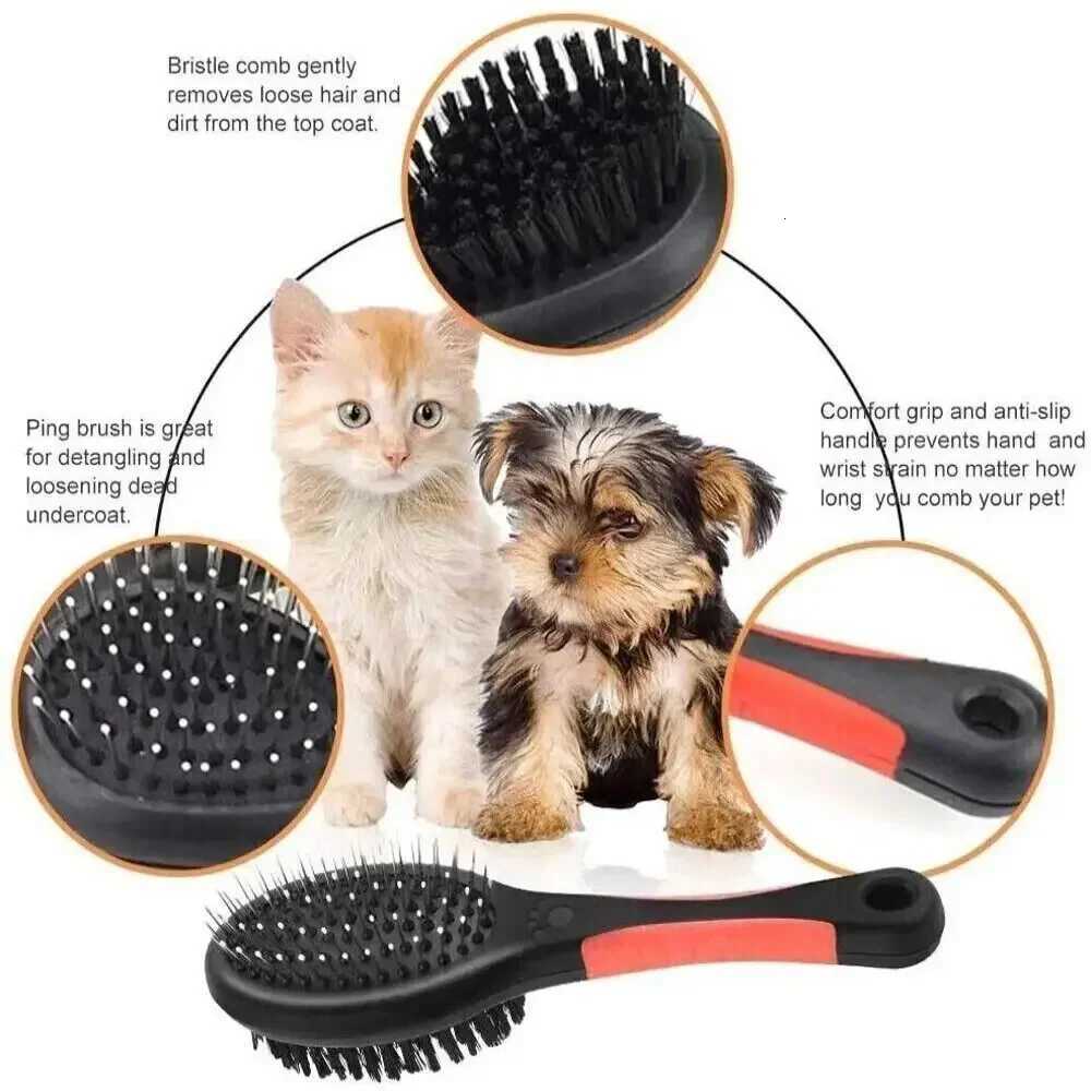 Pet Dog Needle Comb Durable Double-Sided Bathing Brush Plastic Massage Beauty Bristle Brush Floating Hair Remove Grooming Tools M251208 - view 5