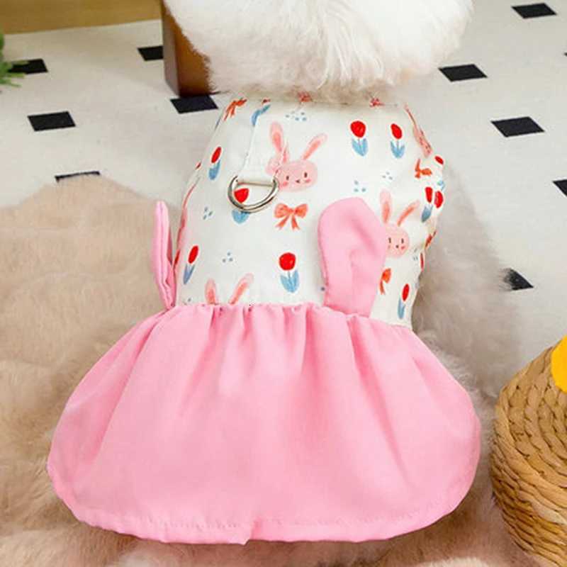 Pet Dog Easter Dresses Bunny Print Skirt for Small and Medium Girl Dogs Photography Outfits M251208