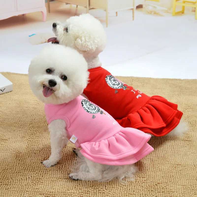 Teddy Dog Skirt Pet Clothes Dog Dresses for Small Dogs Cotton Puppy Cat Dress Christmas Princess Costume Chihuahua Pets Clothing M251208