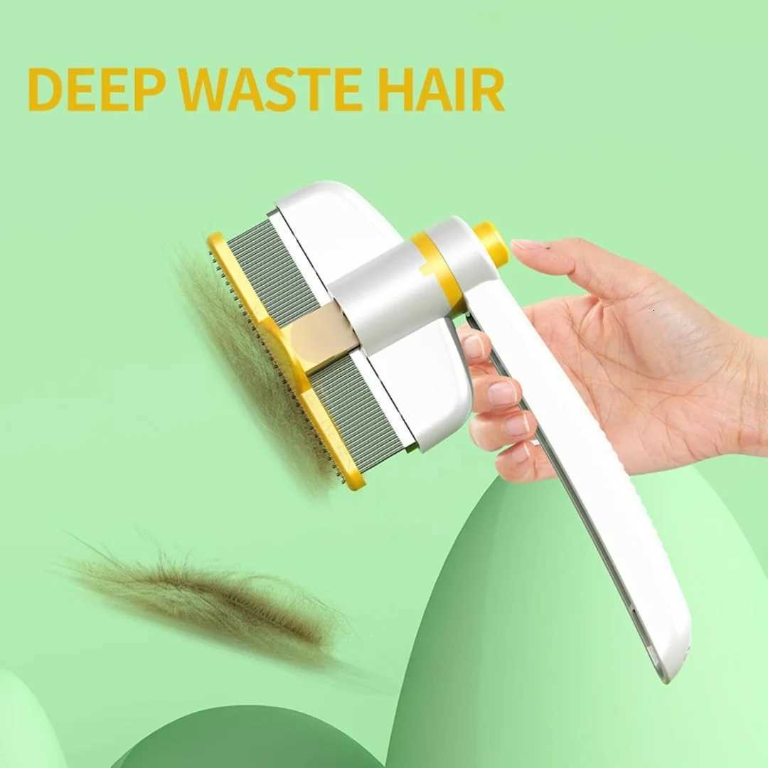 Pets Grooming Comb - Dog Hair Comb Rotation Design Pet Grommer Comb with Release Button M251208 - view 6