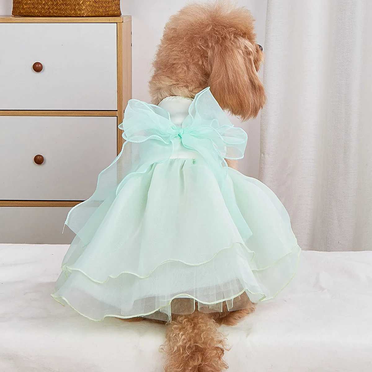 Dog Princess Dress Small Dog Pet Cute Clothing Skirt Dogs Clothes Cat Wedding Thin Summer White Dogs Clothing Chihuahua Teddy M251208