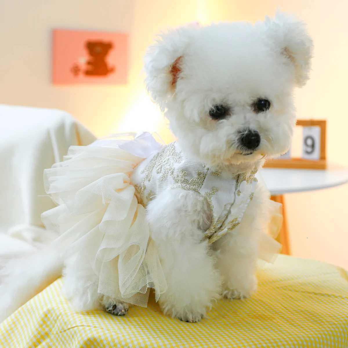 Starlight Wedding Dress Pet Dress Dog Cat Anti-Hair Loss White Dress Princess Dress M251208