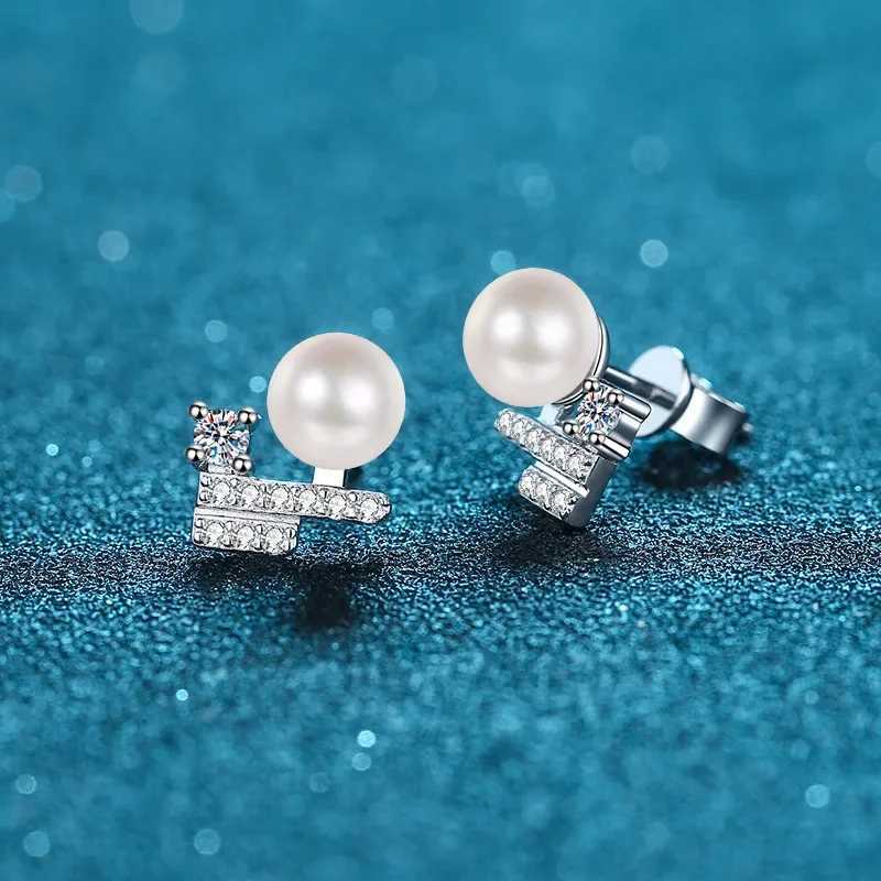Silver earrings jewelry Moissanite 925 sterling silver earrings Pearl romantic Light luxury for Women Hoops Piercing Jewelry J251208