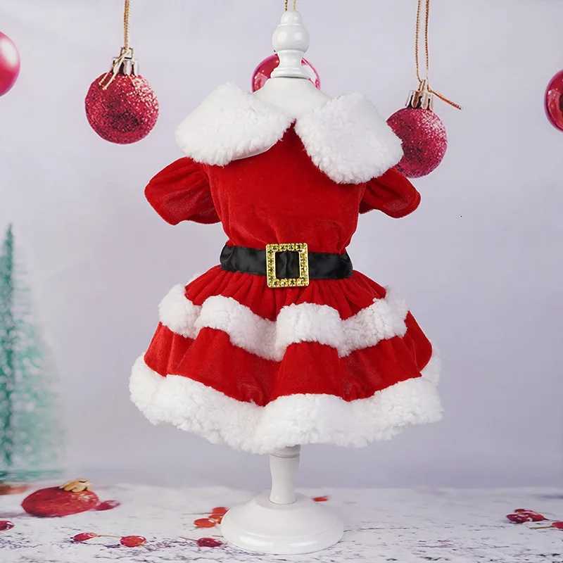 Soft Breathable Cats Christmas Dress Fashion Cute Santa Claus Dog Skirt Warm Pet Christmas Costume New Year Clothes for Dogs M251208