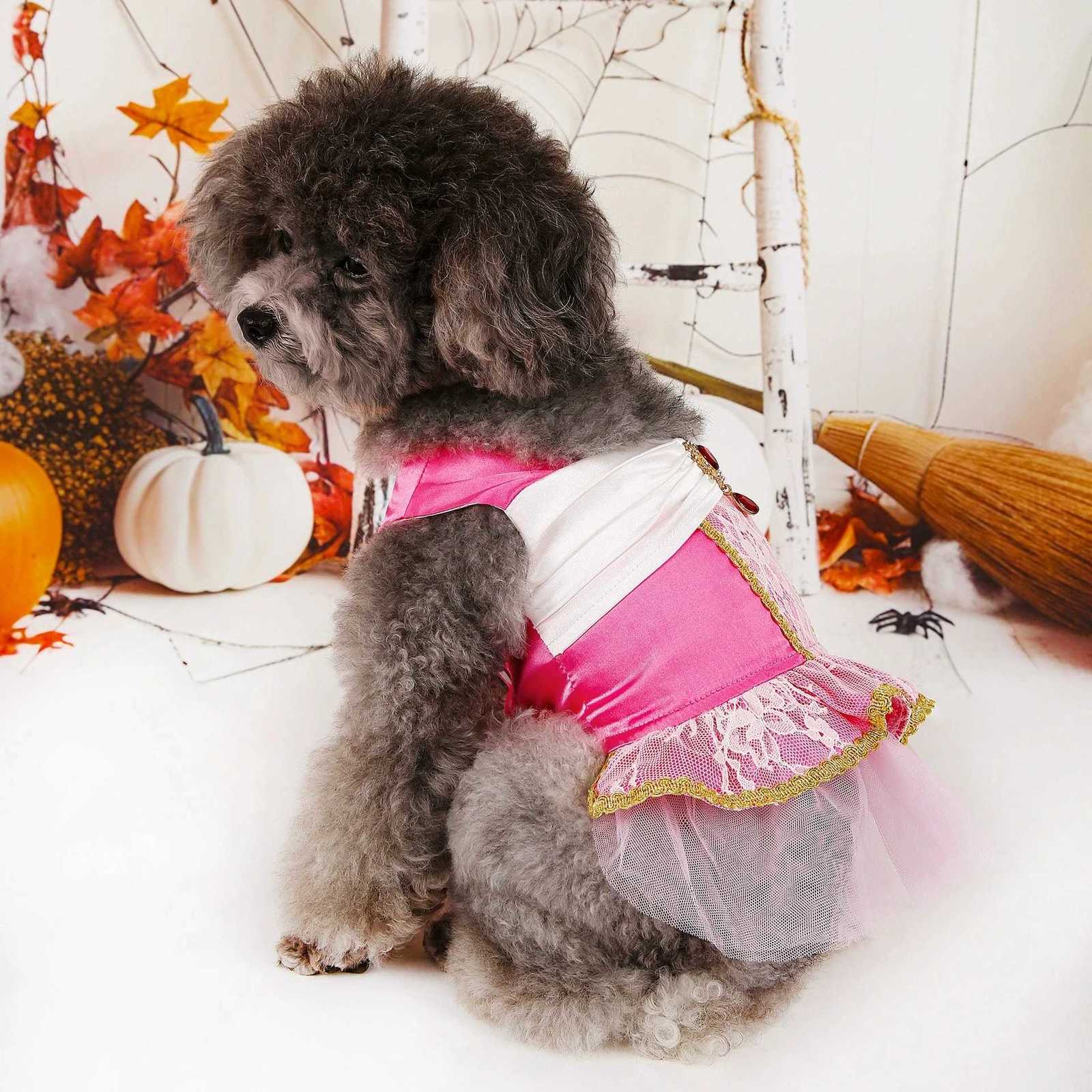 pet dog Halloween Christmas Eve Love Princess Dress Sleeping Beauty Puppy Cat Mesh Dress Pet Clothing Accessories M251208