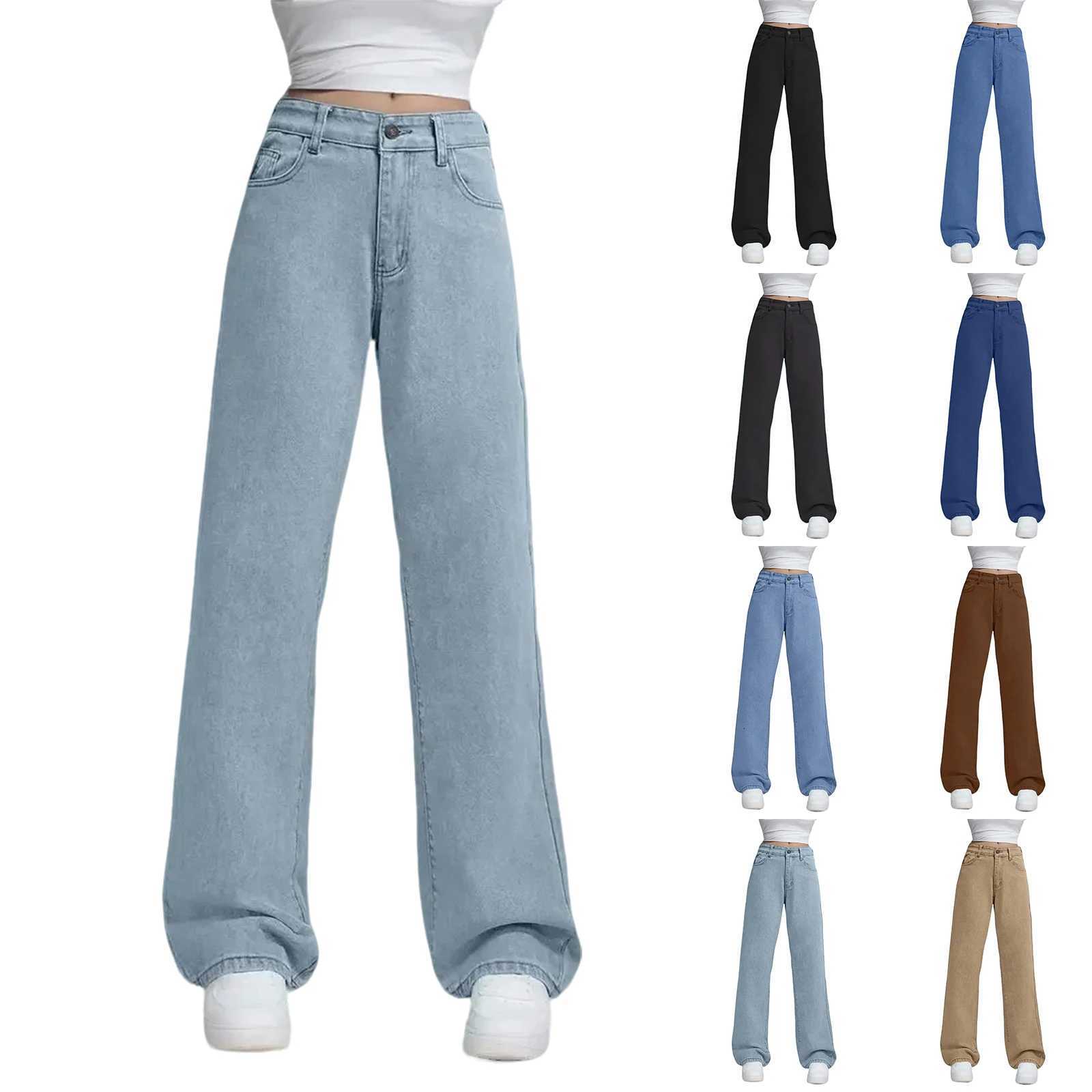 Ladies High Waisted Straight Leg Pants Loose Casual Pants Comfortable And Fashionable Jeans Suitable For Daily WearT251208