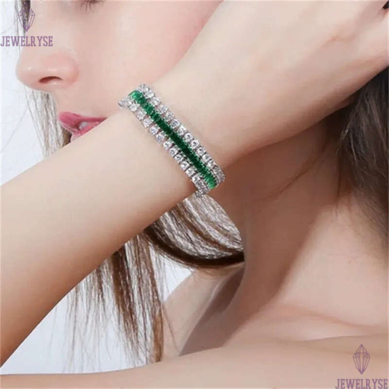 tennis wedding bracelets designer for woman three rows diamond bride wed engagement bracelet chain green white AAA CZ womens luxury top jewelry annive