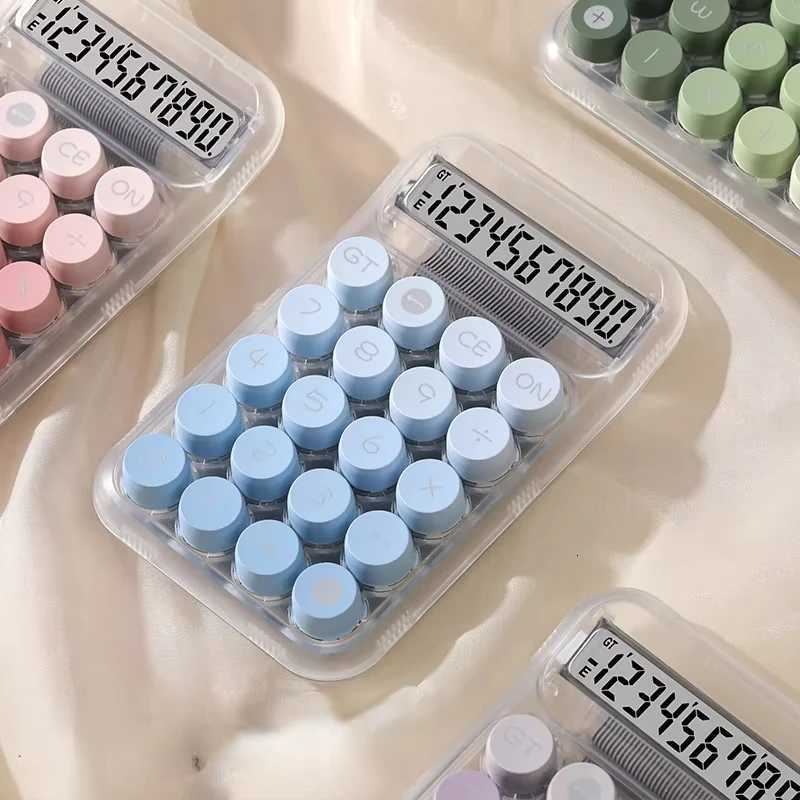 Transparent Gradient Color Large Buttons Large Screen Electronic 10 Digit Calcator Student Portable for School He and Off H251208