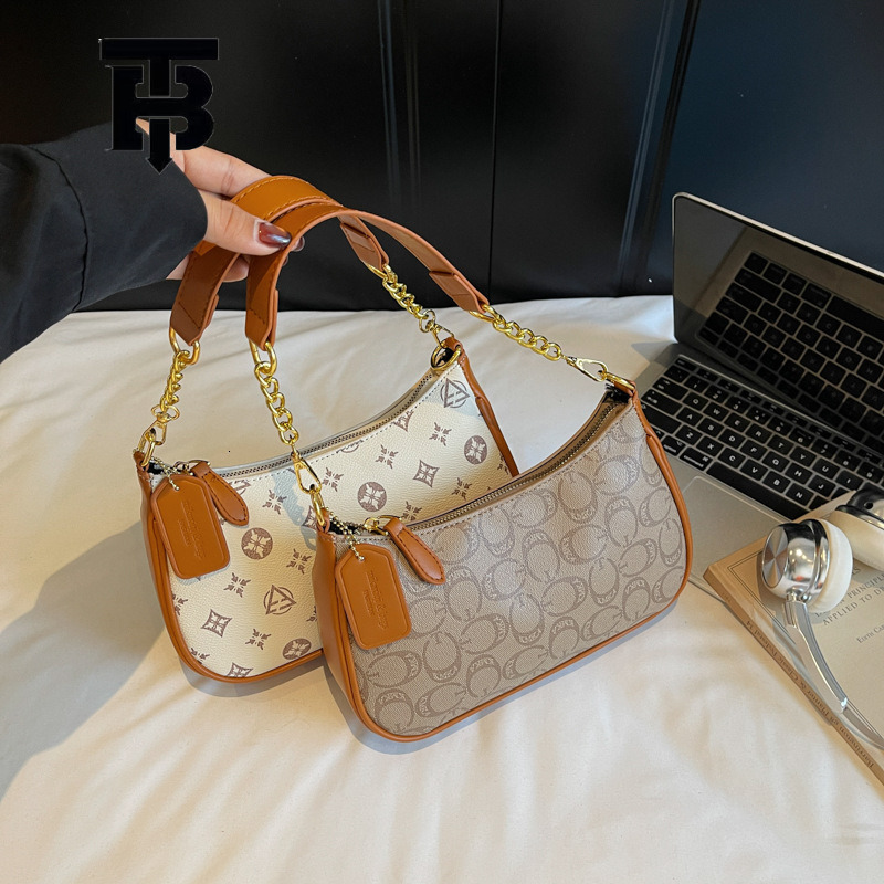TB BHULAMTE Luxury Brand Designer Bag High-end Luxury Printed Single-shoulder Underarm Women's Bag Summer Quilted Chain Handbag Retro Fashion Cro