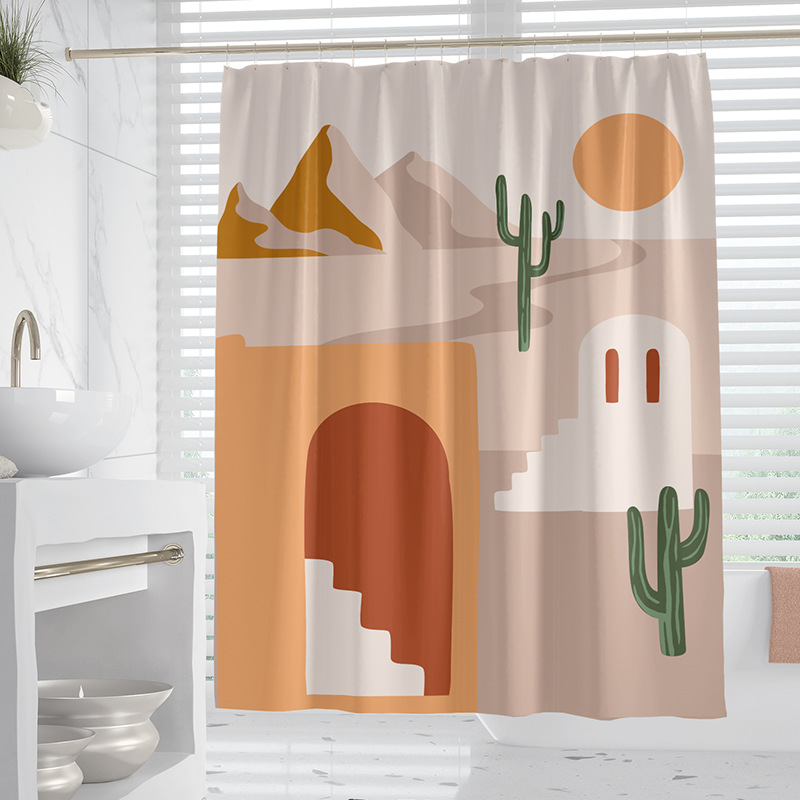 YL-37910 Digital Printed Waterproof Shower Curtain/Bathroom Partition Curtain - Waterproof and Mildew-proof