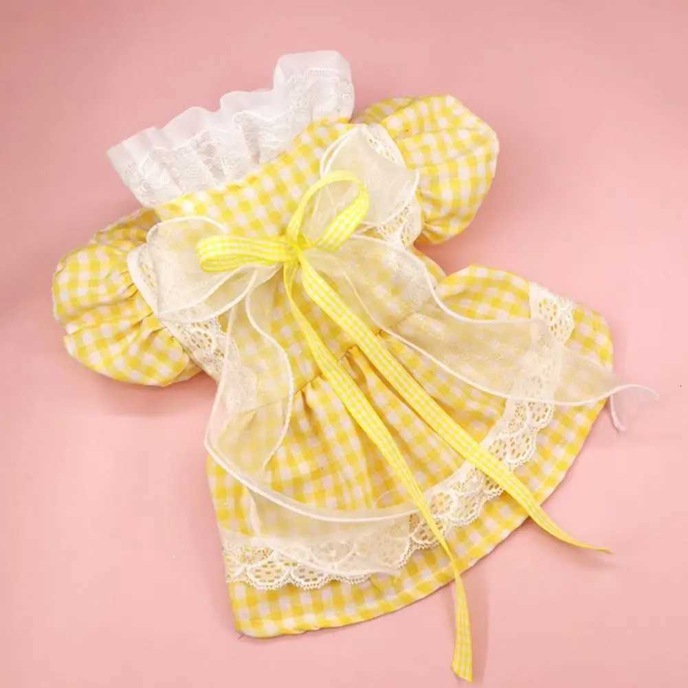 Pet Dress Dog Lolita Skirt Sweat-absorbent Breathable Non-shrink Washable Colorfast Lattice Lace 2-Legged Pet Accessory M251208