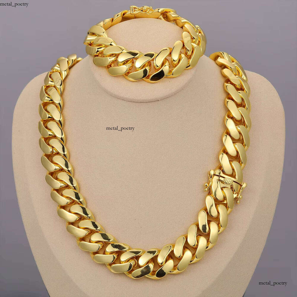 Jewelry Wholesale Bulk 10 Pieces/Set 10-22mm 10K 14K 18K 24K Gold Heavy Solid Miami Cuban Men's Chain Necklace
