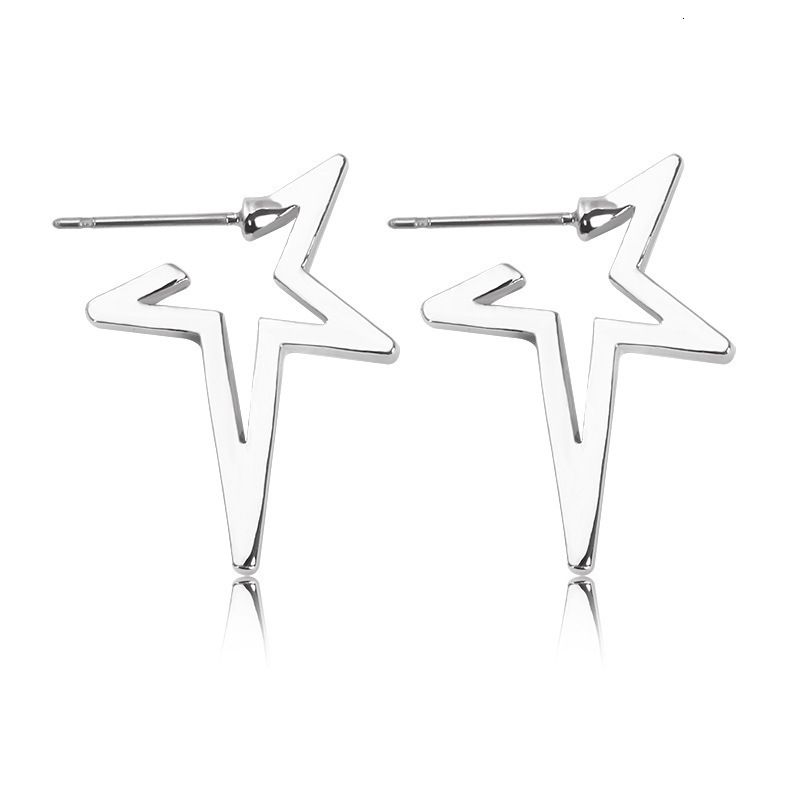 Minimalist Sier Five-Pointed For free shipping Women, Ins luxury Style designer Simple Design Star Hoop Fashion Earrings