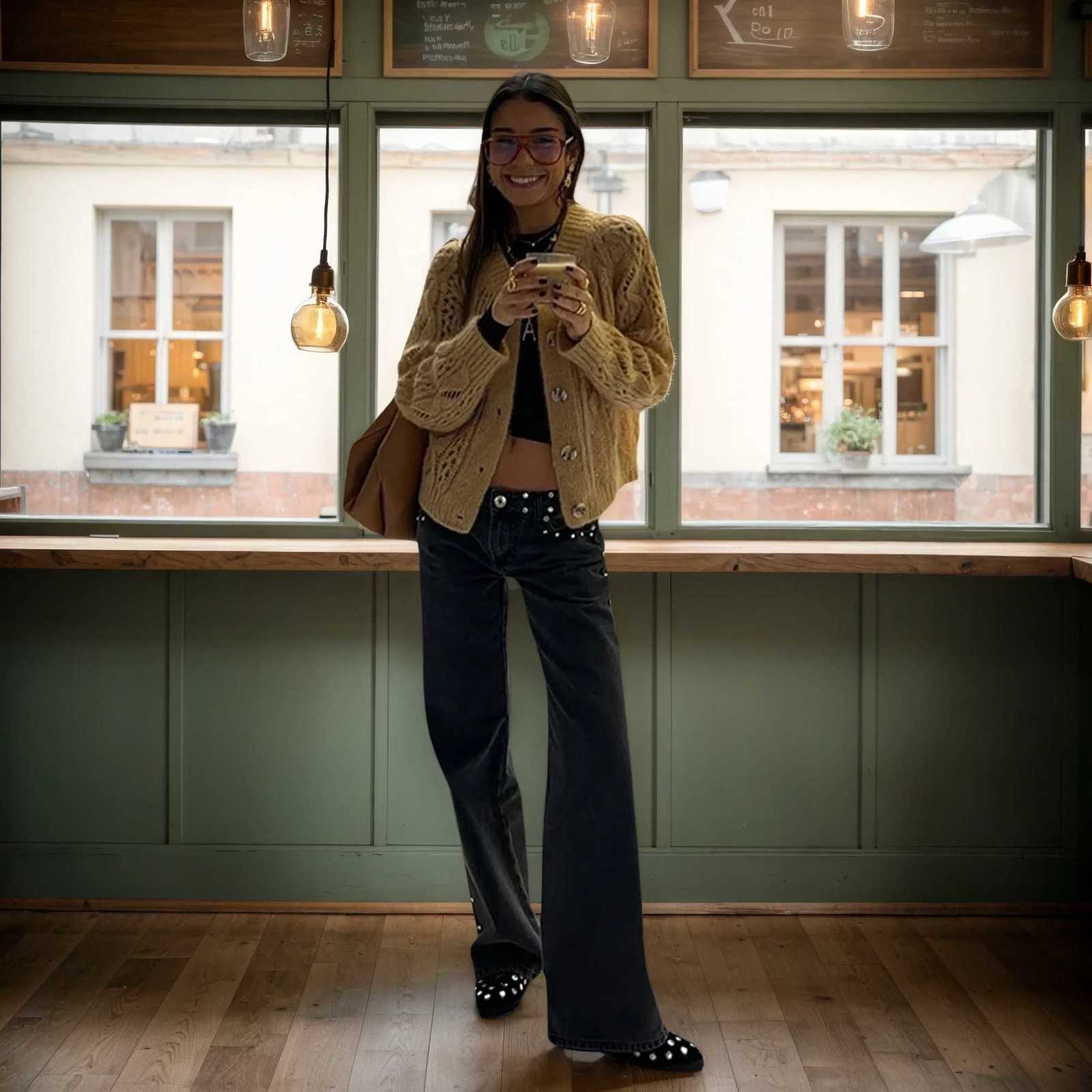 One Dilemma Women Fashion Denim Black Front Zipper Straight Pants Jeans Vintage High Waist Full Length Female Chic Lady TrousersT251208