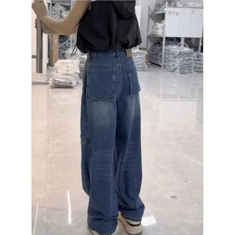 Womens Straight Leg Loose Fit Jeans Spring Autumn Winter 2025 New High Waist Flattering Petite Wide Leg Floor Length PantsT251208