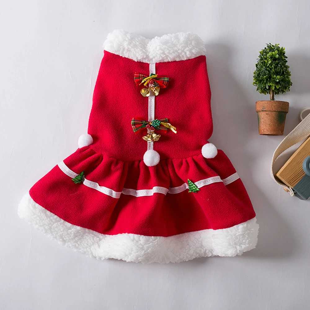Christmas Dog Dresses For Pet Clothes Cat Vest Dresses Apparel Lightweight Velvet Dog Santa Suit Warm Dog Puppy Cat Hoodies M251208