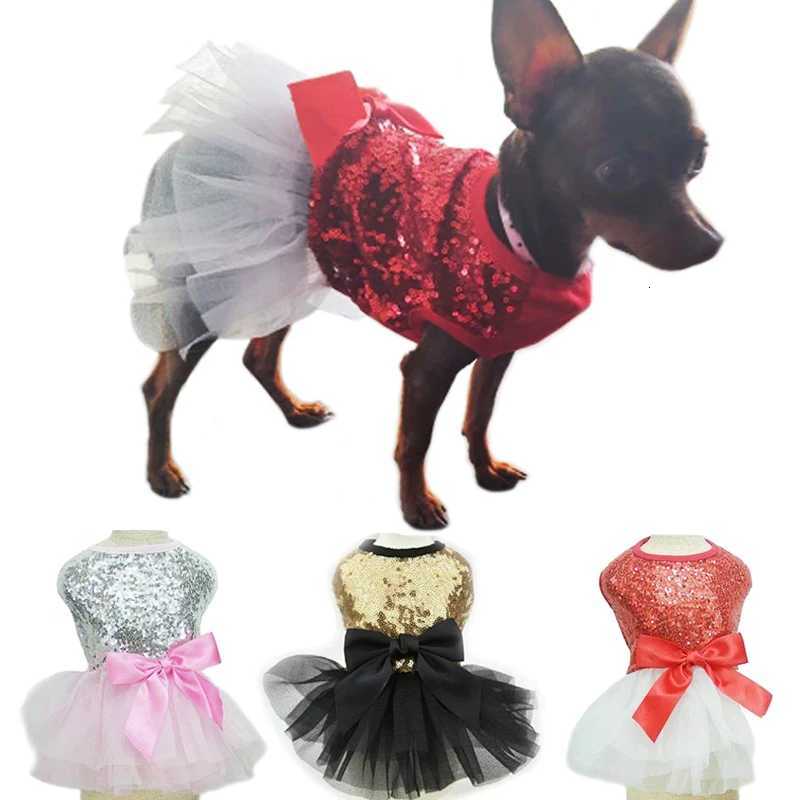 Small Dog Dress Pet Tutu Dress with Sequin Bows Princess Tulle Skirt Puppy Dog Clothes Chihuahua York Terrier Pet Apparel M251208