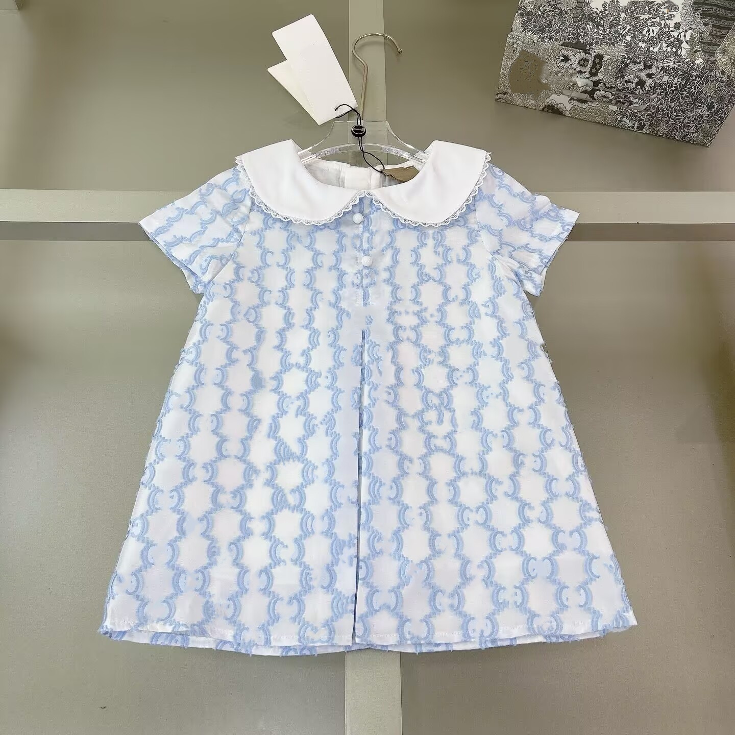 Brand Kids Girls Floral Letter Pleated Dresses Babies Designer Princess Tulle Lace Childrens Luxury Cotton Beach Dress Skirts Baby Clothes size 90cm-160cm A02