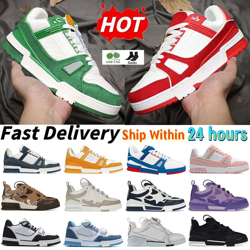 Luxurious Designer Casual Shoes For Men Trainers Women Sneakers Blue Denim black white Snake Skin Shoe Womens SkateSneakers Men Platform Embossed Outdoor Trainer