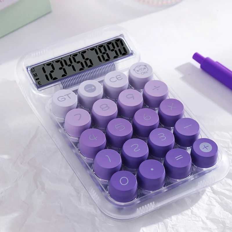 1PC Transparent Gradient Large Button Calcator Large Screen Electronic Calcator 10 Digit Student Specific Calcator H251208