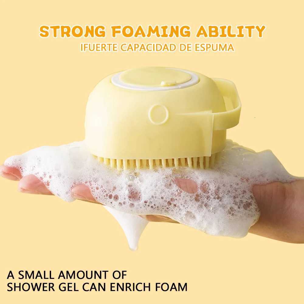 Dog Bath Brush Silicone Pet Shampoo Brush Soap Dog Scrubber Cat Massage Grooming Wash Comb Soft Rubber Puppy Clean Brush M251208 - view 7