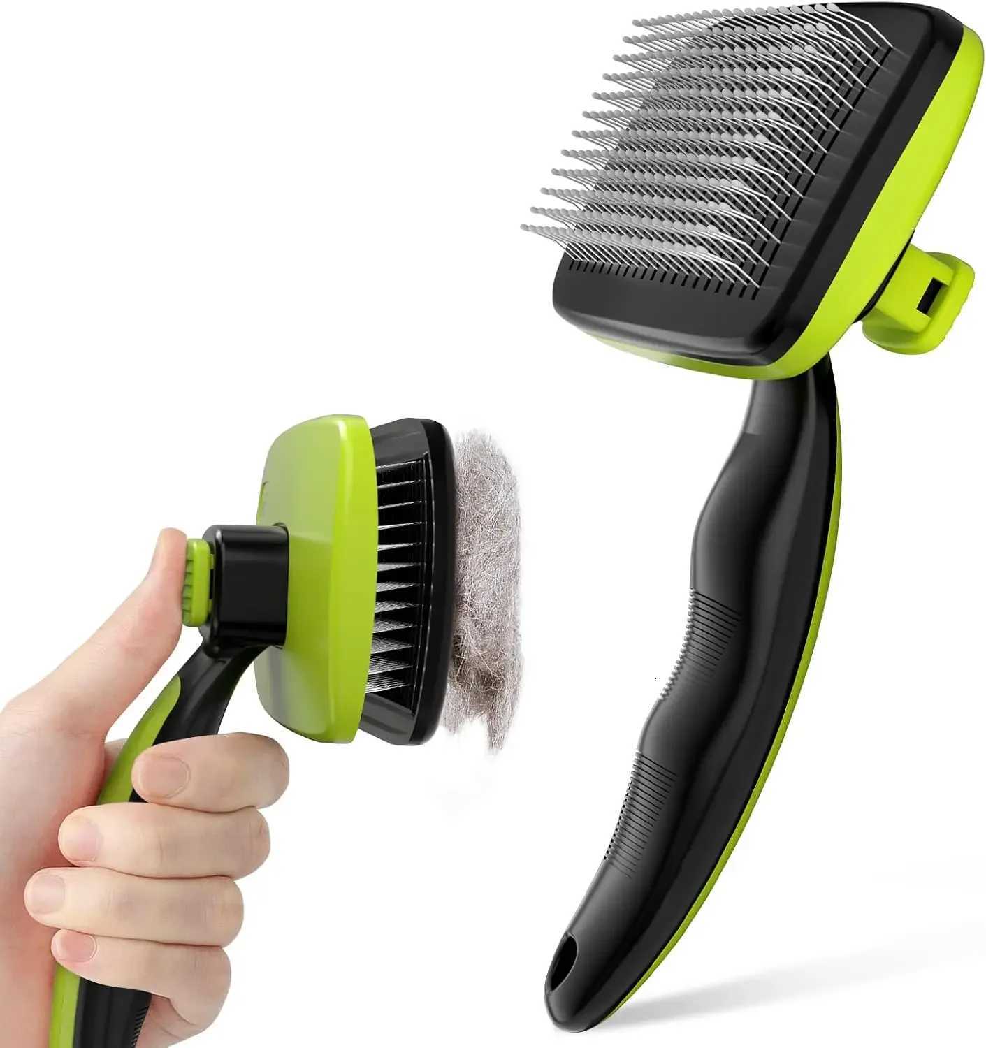 Pecute Self-Cleaning Slicker Brush for Dogs Cats Lightweight Brush for Shedding Massaging Grooming Brush Gently Removes M251208 - view 3