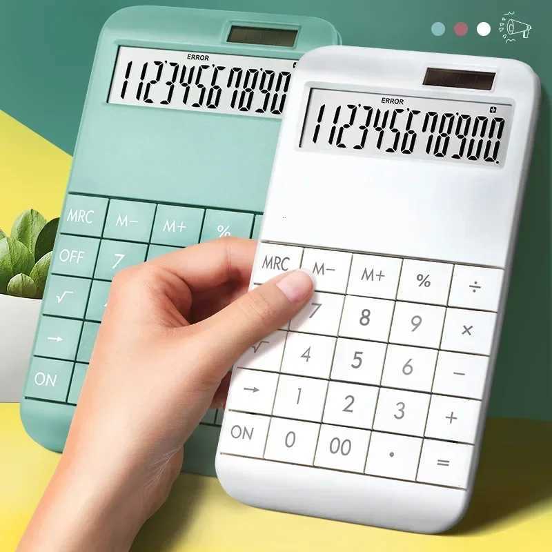 12-Digit Large LCD Display Calcator Standard Function Calcator with Solar Battery Dual Power For He Basic Desktop Off H251208